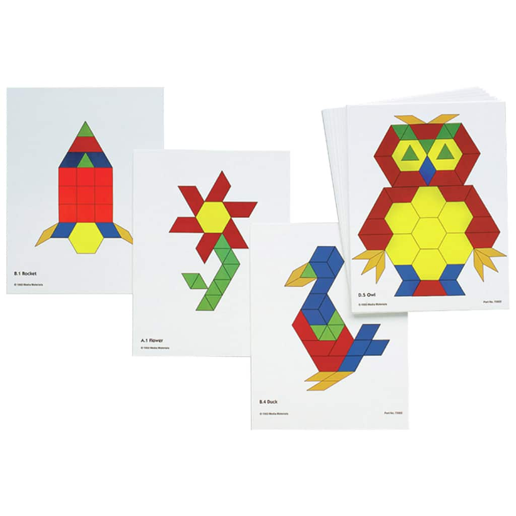 Learning Advantage™ Pattern Block Activity Cards Set Within Blank Pattern Block Templates